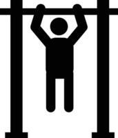 Man doing pull-up icon. Pull up exercise sign. flat style. vector