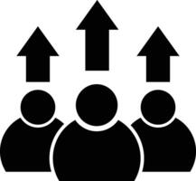 Team growth icon. Career growth of the company sign. Career growth of the company symbol. flat style. vector
