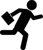 Businessman running with briefcase icon. Person with briefcase sign. Businessman running symbol. flat style. vector