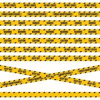 Do not enter seamless sign with black and yellow colors for police. Restricted or construction area tape design. Crime scene restriction tape with different text and blank space. vector
