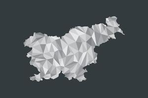 Low poly Slovenia map of white color geometric shapes or triangles vector