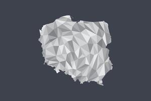 Low poly Poland map of white color geometric shapes or triangles vector