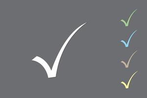 A set of colorful correct signs or marks illustration vector