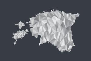 Low poly Estonia map of white color geometric shapes or triangles vector