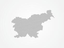 Slovenia map illustration using binary digits vector