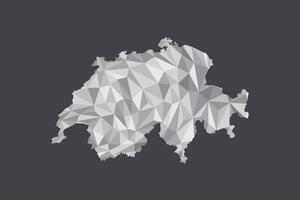 Low poly Switzerland map of white color geometric shapes or triangles vector
