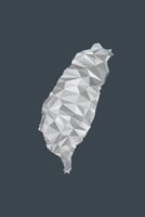 Low poly Taiwan map of white color geometric shapes or triangles vector