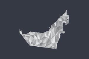 Low poly UAE map of white color geometric shapes or triangles vector
