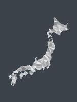 White color Japan low poly map with geometric shapes or triangles vector