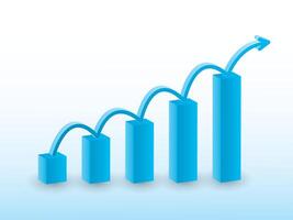 Investment growth uptrend using bar chart for successful company vector