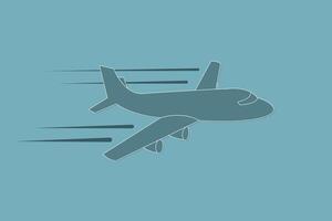 Airplane flying with speed and straight path vector