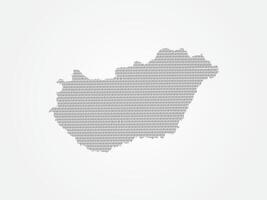 Hungary map illustration using binary digits vector