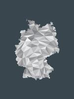 White color Germany low poly map with geometric shapes or triangles vector