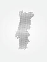 Portugal map illustration using binary digits vector