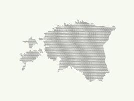 Estonia map illustration using binary digits vector