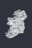 Low poly Ireland map of white color geometric shapes or triangles vector