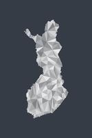 Low poly Finland map of white color geometric shapes or triangles vector