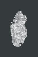 Low poly Qatar map of white color geometric shapes or triangles vector