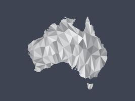 White color Australia low poly map with geometric shapes or triangles vector