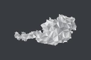 Low poly Austria map of white color geometric shapes or triangles vector