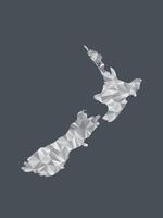 Low poly New Zealand map of white color geometric shapes or triangles vector