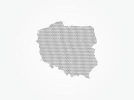 Poland map illustration using binary digits vector