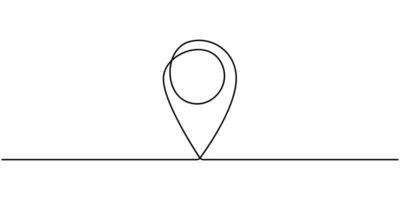 Continuous single line art drawing of route location concept pointers travel illustration vector