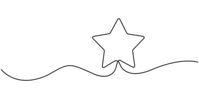star continuous line drawing vector