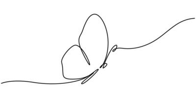 Butterfly in One continuous line drawing vector