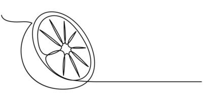 Continuous one line drawing of Orange vector
