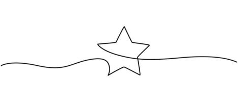 hand draw doodle stars illustration in continuous line arts style vector