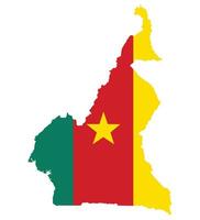 Cameroon map with national flag. Map of Cameroon with Cameroon flag vector