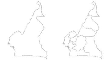 Cameroon map. Map of Cameroon in white set vector