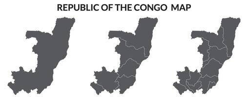 The Republic of the Congo map. Map of The Republic of the Congo in set vector