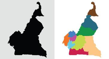 Cameroon map. Map of Cameroon in set vector
