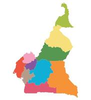 Cameroon map. Map of Cameroon in administrative provinces in multicolor vector