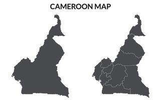 Cameroon map. Map of Cameroon in grey set vector