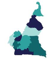Cameroon map. Map of Cameroon in administrative provinces in multicolor vector