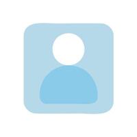 a blue icon with a person in the middle vector