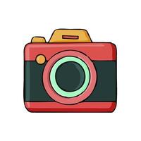 a red camera icon on a white background vector