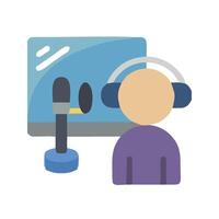 a person wearing headphones and holding a microphone vector