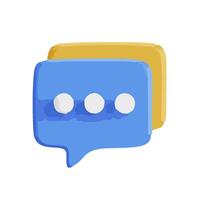 a blue and yellow speech bubble with three dots vector