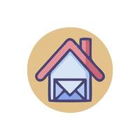mail box icon with envelope and house vector