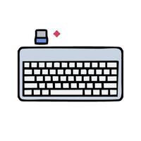a computer keyboard with a mouse and a button vector