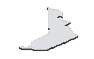 Map of the United Arab Emirates in simple isometric form. Illustration of isometric map of the country. vector