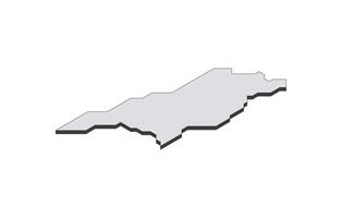 Map of the Georgia in simple isometric form. Illustration of isometric map of the country. vector