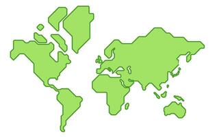Simplified illustration of a world map. World map in a simple minimalistic form. vector