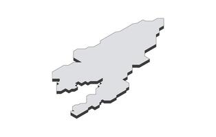 Map of the Kyrgyzstan in simple isometric form. Illustration of isometric map of the country. vector