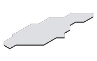 Map of the Jamaica in simple isometric form. Illustration of isometric map of the country. vector