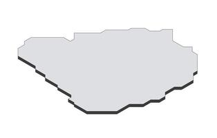 Map of the Uruguay in simple isometric form. Illustration of isometric map of the country. vector